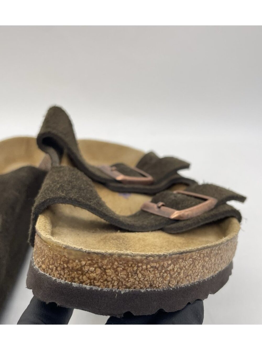 Birkenstock Arizona Men’s 10 Brown Suede Leather Sandals Soft Footbed Comfort - Picture 10 of 16